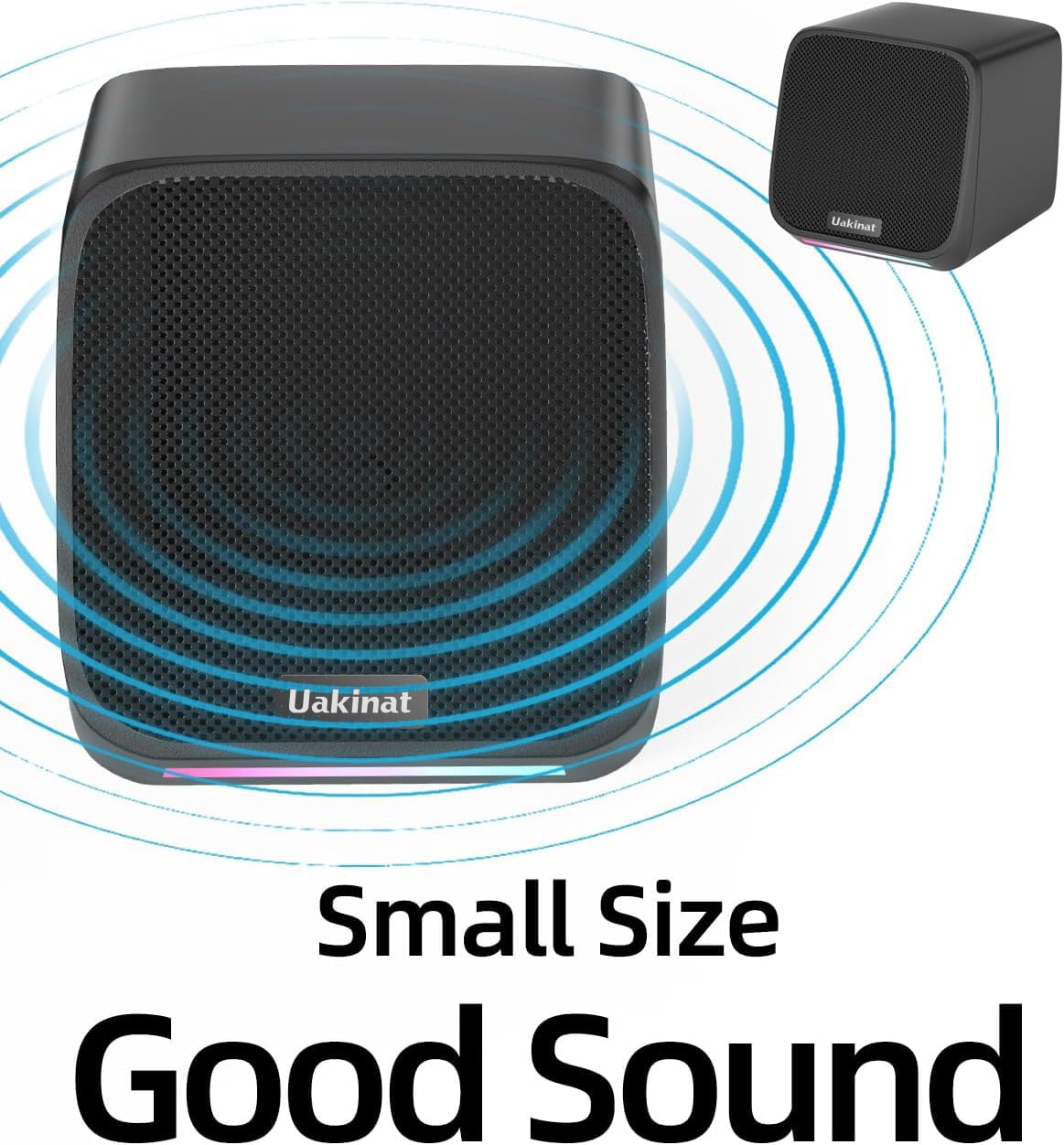 Uakinat Computer Speakers,Computer Speakers for Desktop PC,Desktop Speakers,Small Computer Speakers USB Powered 3.5mm Aux Speaker for PC,Laptop,Tablet,Phone