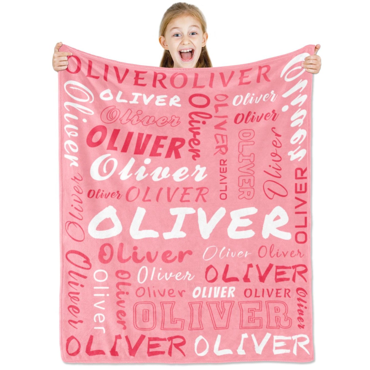 PUREFLY Personalized Blankets and Throws- Custom Blanket with Name for Adults and Kids, for Women and Men, Customized Fleece Throw for Baby Girls and Boys