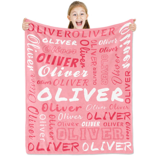 PUREFLY Personalized Blankets and Throws- Custom Blanket with Name for Adults and Kids, for Women and Men, Customized Fleece Throw for Baby Girls and Boys