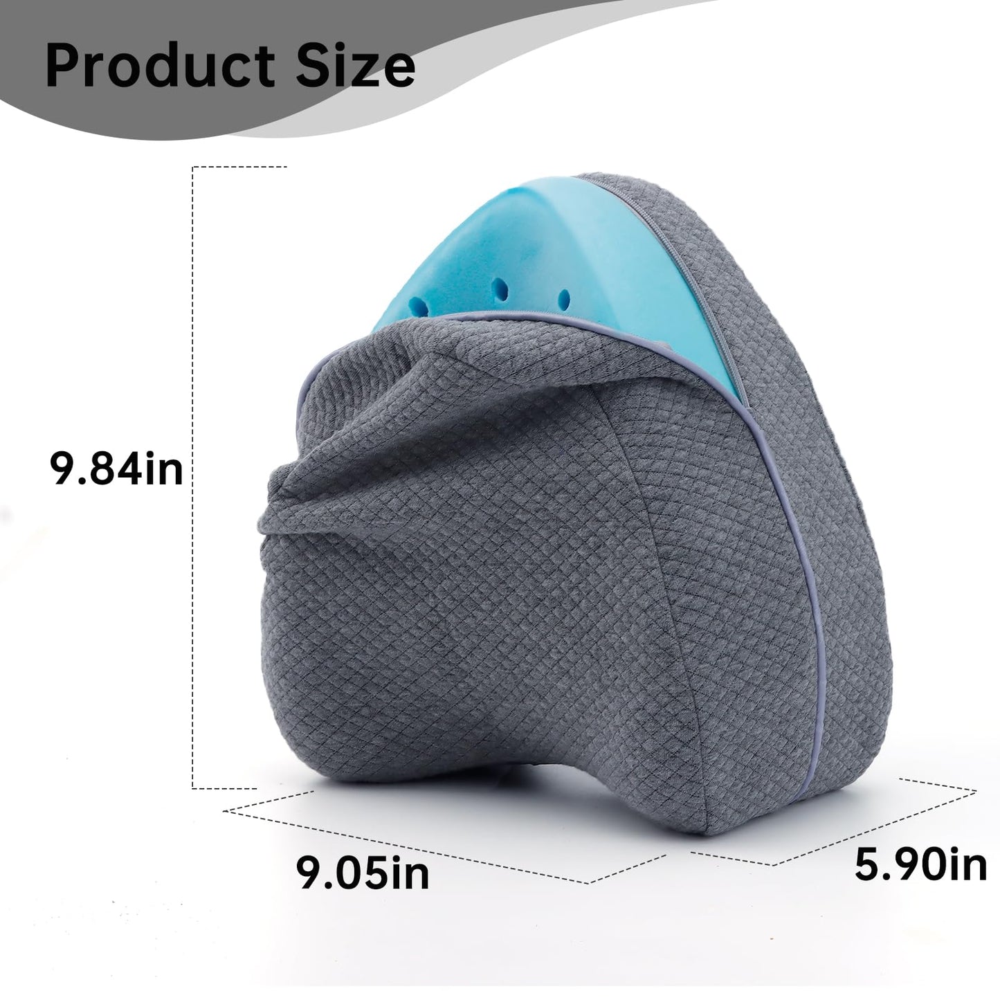 Upgrade Invisible Zippered Pillow Cover Compatible with Contour Legacy Knee Pillow,Anti-Pilling and Washable Legacy Leg and Knee Foam Support Pillow Cover Only (Grey)