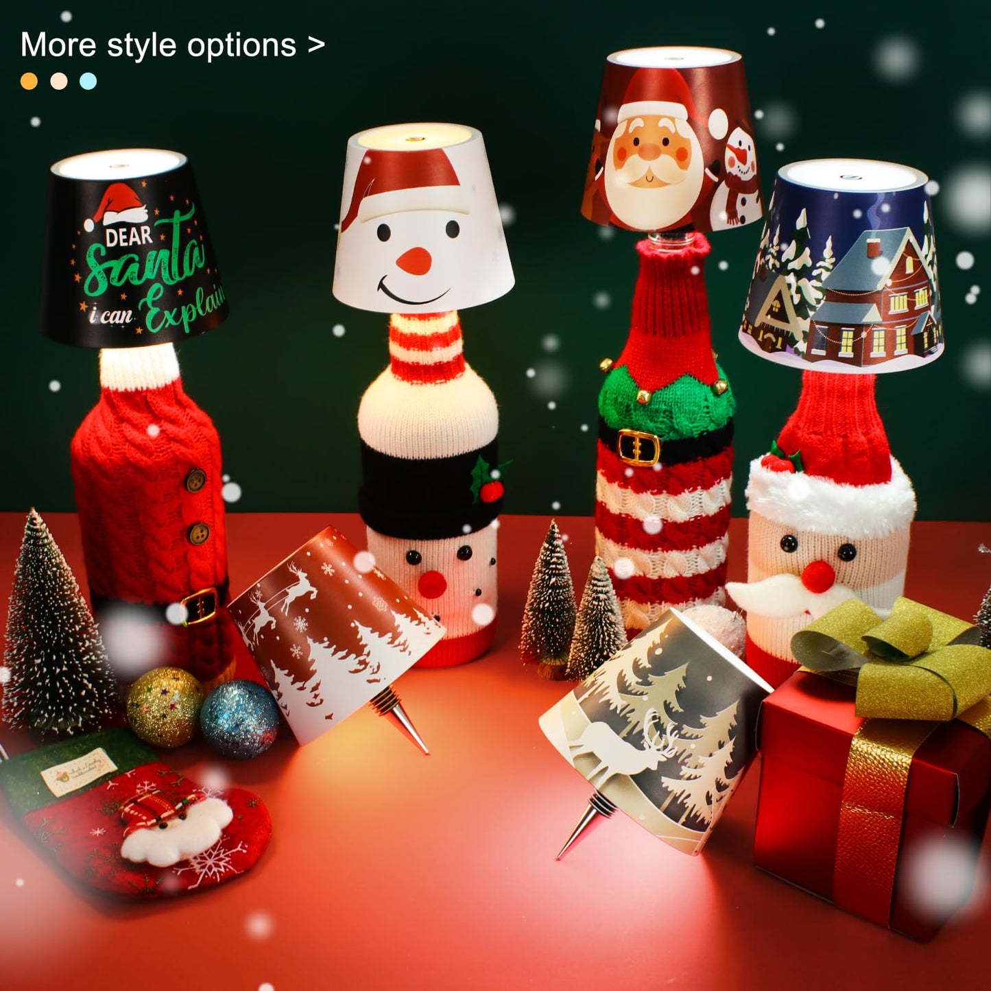 SOUDFK 2025 New Wireless Bottle lamp, Customized Indoor/Outdoor Decoration (Blue Elk)