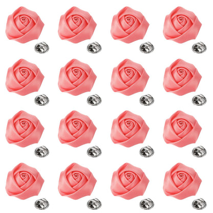 uxcell Lapel Flowers for Men Suits, Lapel Pin for Men Satin Rose Artificial Fabric Flowers Brooch Boutonnieres for Wedding Party Prom Ceremony