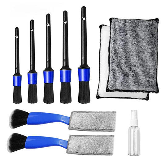 HANGZIGD 10Pcs Car Detailing Brush Set, Car Detailing Kit,Car Dashboard Cleaning Soft Brush, Suitable for Cleaning Internal Brush Panels, Vents, Leather, and Computers.