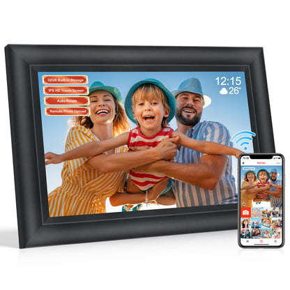 Frameo 10.1 Inch Digital Picture Frame WiF Black,Electronic Picture Frame, Photo Frame,32GB Storage,1280x800 IPS HD Touch Screen,Auto-Rotate,Share Photos/Videos Instantly via Frameo App from Anywhere