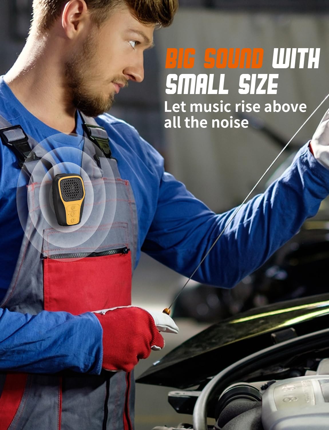 Plyee Audio Wearable Bluetooth Speaker, Clip-On Mini Speaker, Wireless Portable Speaker with Built-in Mic, Hands-Free Calls, Gadget Gifts for Construction Workers, Cyclists, Electrician, 5.0W