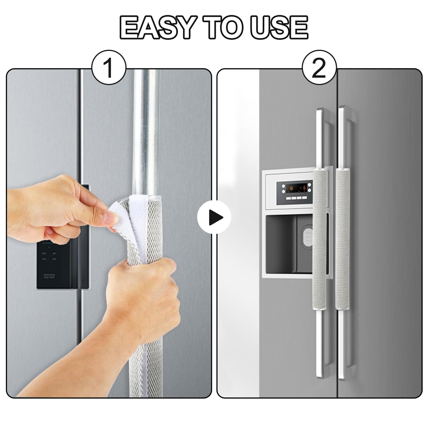 Sheskind Refrigerator Door Handle Covers Keep Fridge Clean and Beautiful, Pack of 2 (16"*4", Plush)