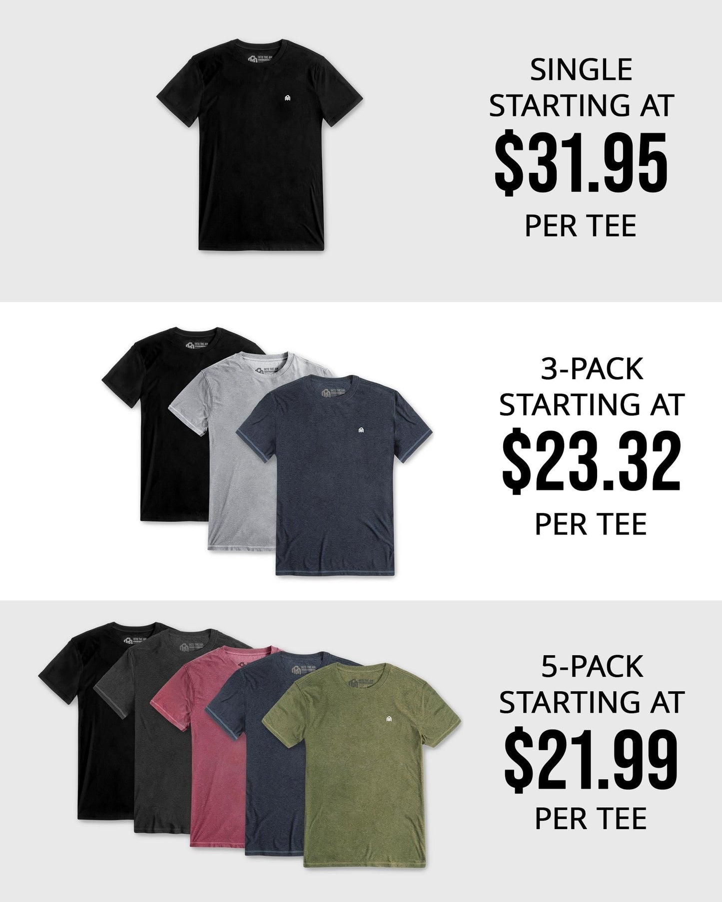 INTO THE AM Athletic Workout Shirts for Men Fitted Gym Sports Running Fitness Dry Fit Logo Tees (Grey, Large)