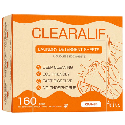CLEARALIF Laundry Detergent Sheets 80 Sheets (Up to 160 Loads), Lavender - Great For Apartments, Dorms,Eco Friendly