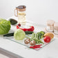 JAMBALAY Tempered Glass Cutting Board for Kitchen, 16"x12" Clear Glass Cutting Board with Rubber Non-Slip Feet, Heat and Scratch Resistant, Shatterproof, Dishwasher Safe,Transparent