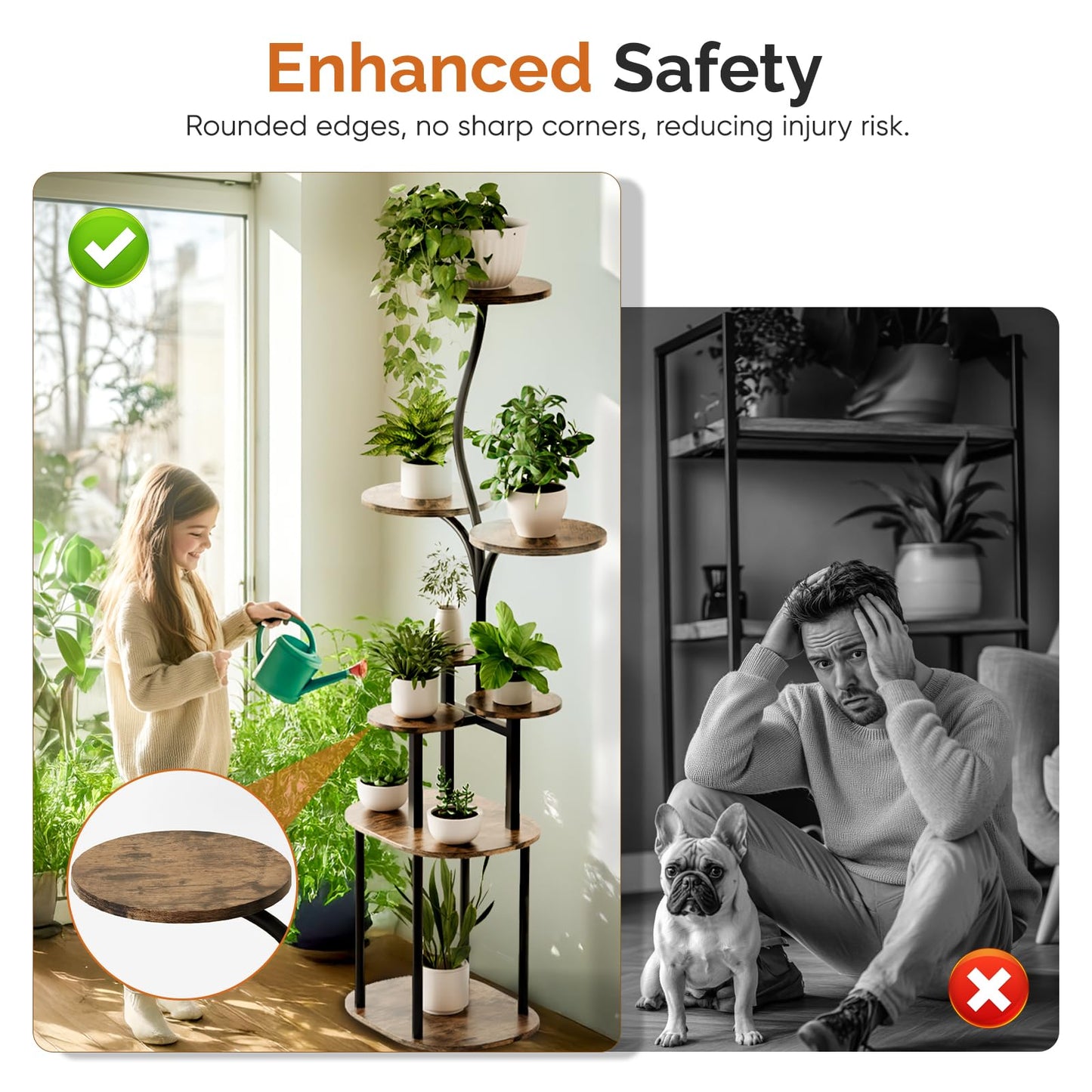 Qmetalart Plant Stand Indoor, 8 Tier Metal Flower Rack with Round Shelves, Modern Display Shelf for Living Room, Balcony, Bedroom – Stable & Space-Saving for Plant Lovers & Home Decor