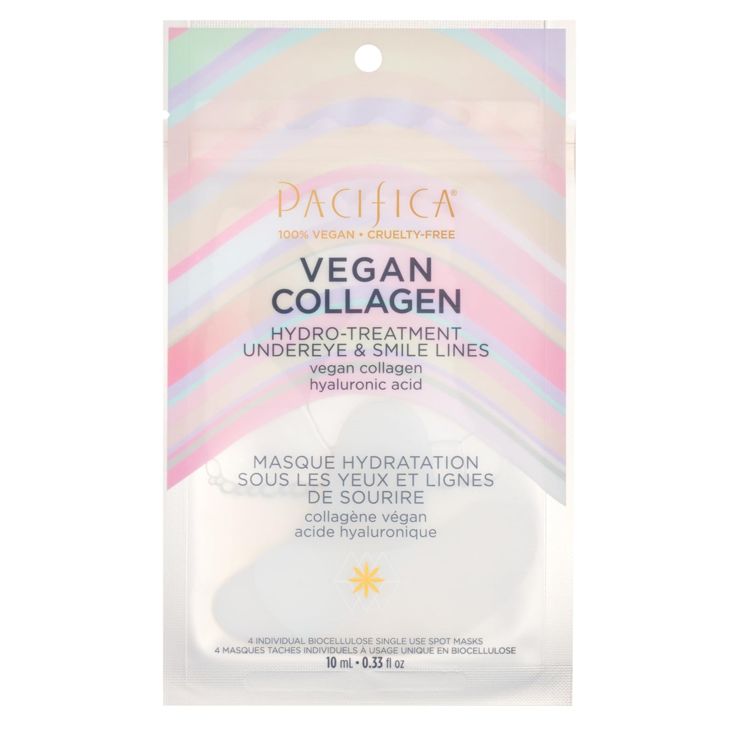 Pacifica Reusable Mask – Under Eye Mask Silicone Face Mask for Fine Lines & Dark Circles, Pair with Serum, Storage Tin Included, Vegan & Cruelty-Free, 2 Pieces