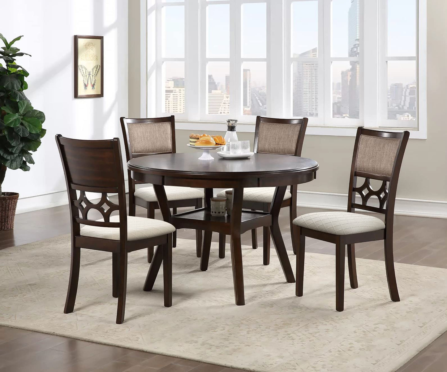 Fuloon Waterproof Seat Cushion Covers 6 PCS, Stretch Jacquard Chair Seat Covers Washable Dining Room Chair Slipcovers Removable Kitchen Cushion Protector (6, Waterproof-Beige)