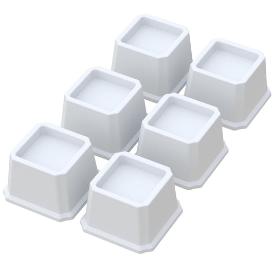 Whynonap Bed Risers 2 Inch Heavy Duty Bed Elevators, Set of 6 Lifts Up 2000 lbs Furniture Riser for Sofa and Table, White