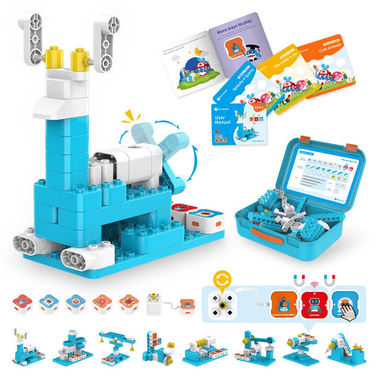 WhalesBot A3 12-in-1 STEM Blocks Coding Robot Kit for Kids, 61-Piece Educational Building Set with Interactive Storytelling, Ideal Toy Gift for Boys & Girls Ages 3-6
