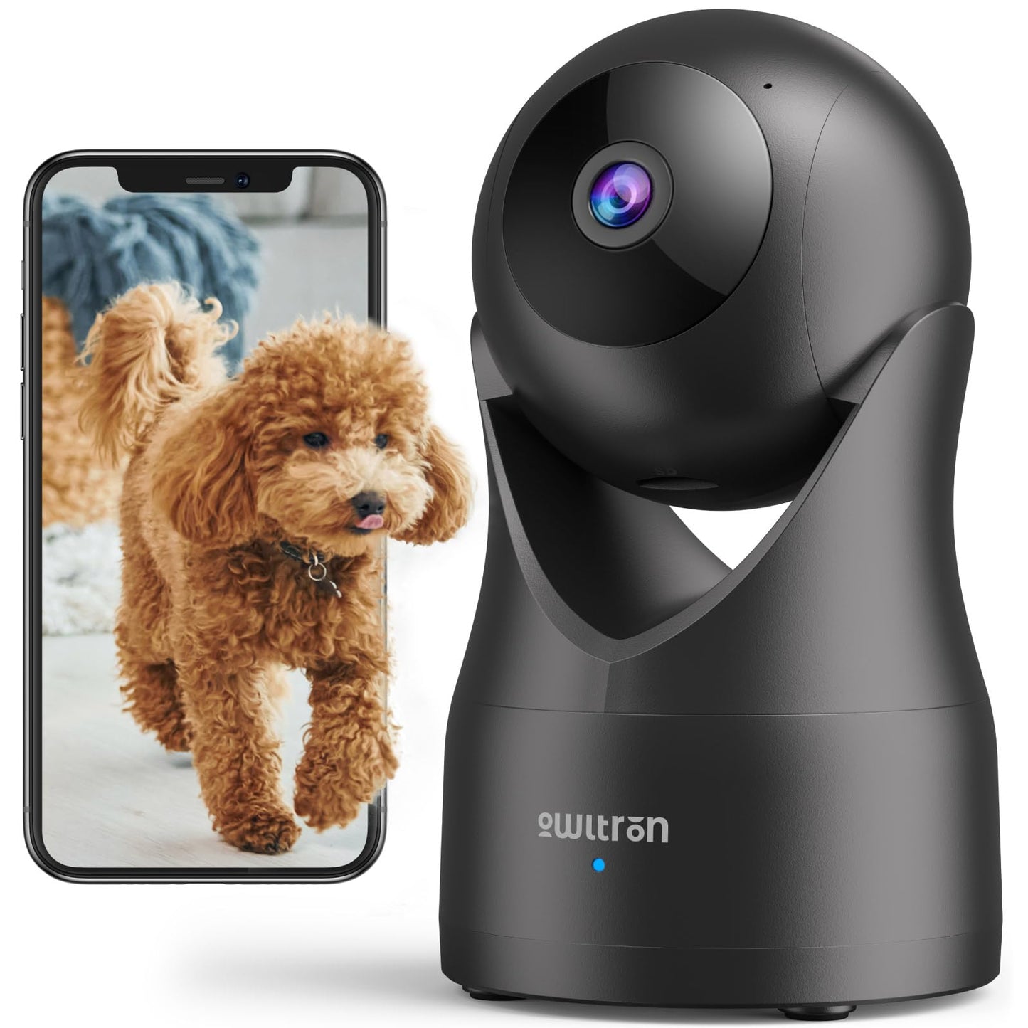 owltron Indoor Camera 2K, 360 Cameras for Home Security with Motion Detection, Baby Monitor with Phone App, 2.4G WiFi Pet Cam with Night Vision & 2-Way Audio