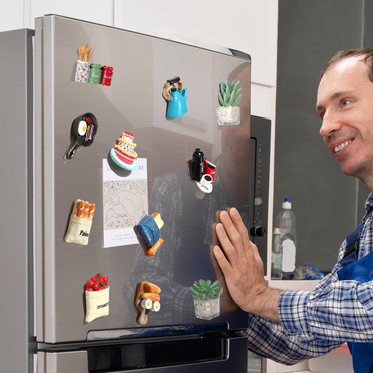 12pcs Food Fridge Magnets for Fridge Fun Cute Magnet Refrigerator Stickers for Kitchen Magnet Decorative Strong Resin Magnets Home Decor Office