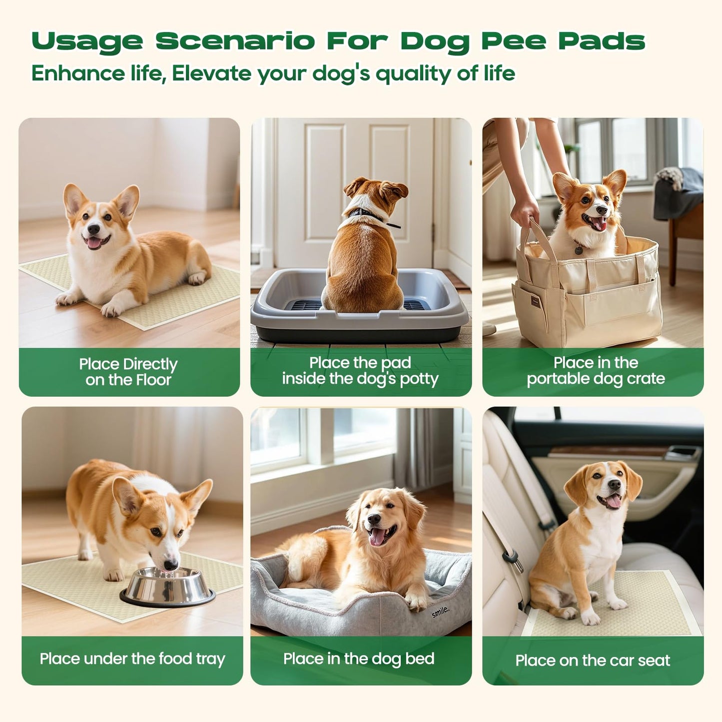 DOGGO DOUG Puppy Pads 100 Count Small 22x22in Bamboo Training Pads Deodorizing Leakproof Quick Drying Dog Pee Pads Super Absorbent Disposable Pee Pads for Dogs Puppies, Doggie, Cats, Rabbits