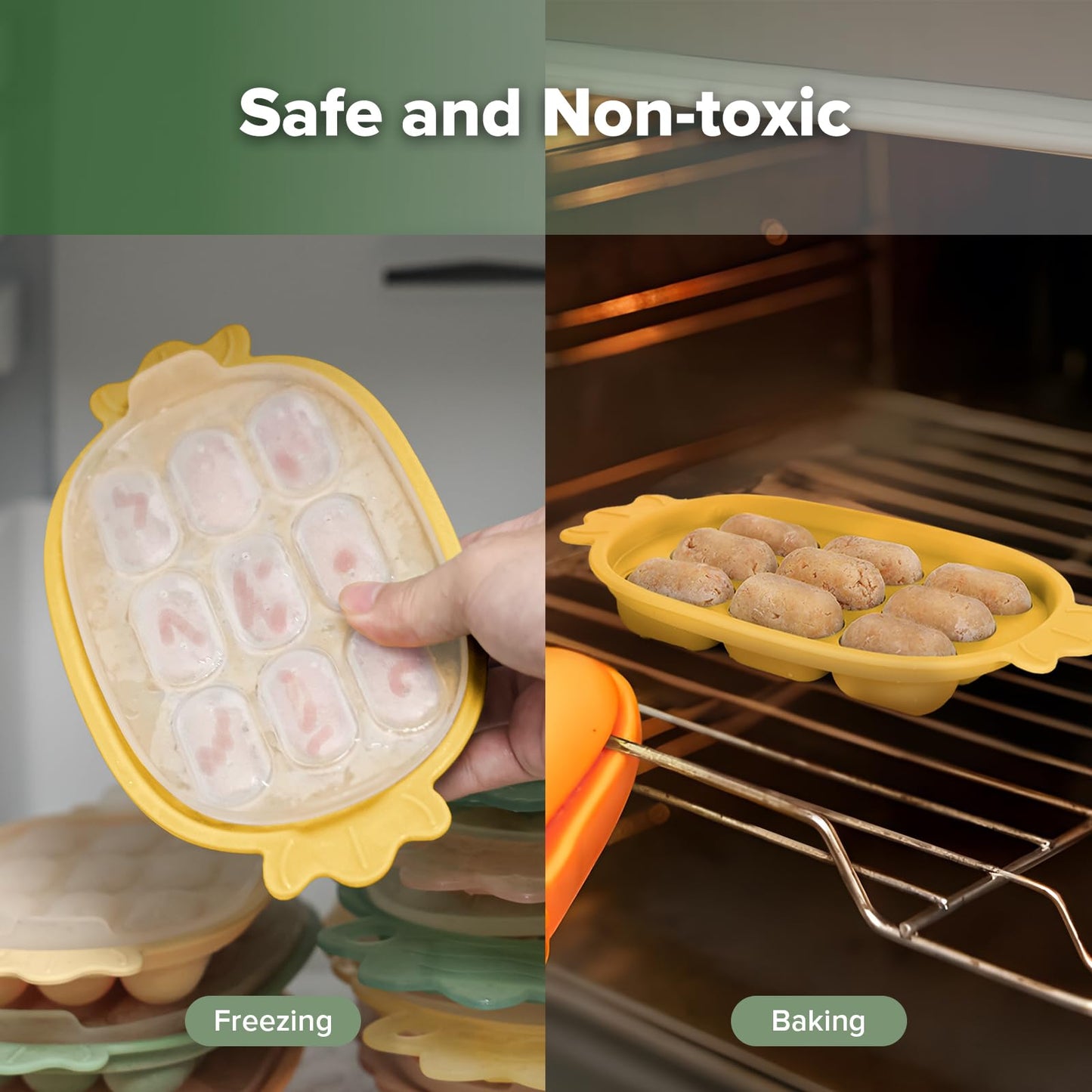 Haakaa Baby Fruit Food Feeder & Silicone Nibble Tray Combo - Breastmilk Popsicle Mold for Baby Cooling Relief, BPA Free Baby Mesh Feeder for Infant Self Feeding