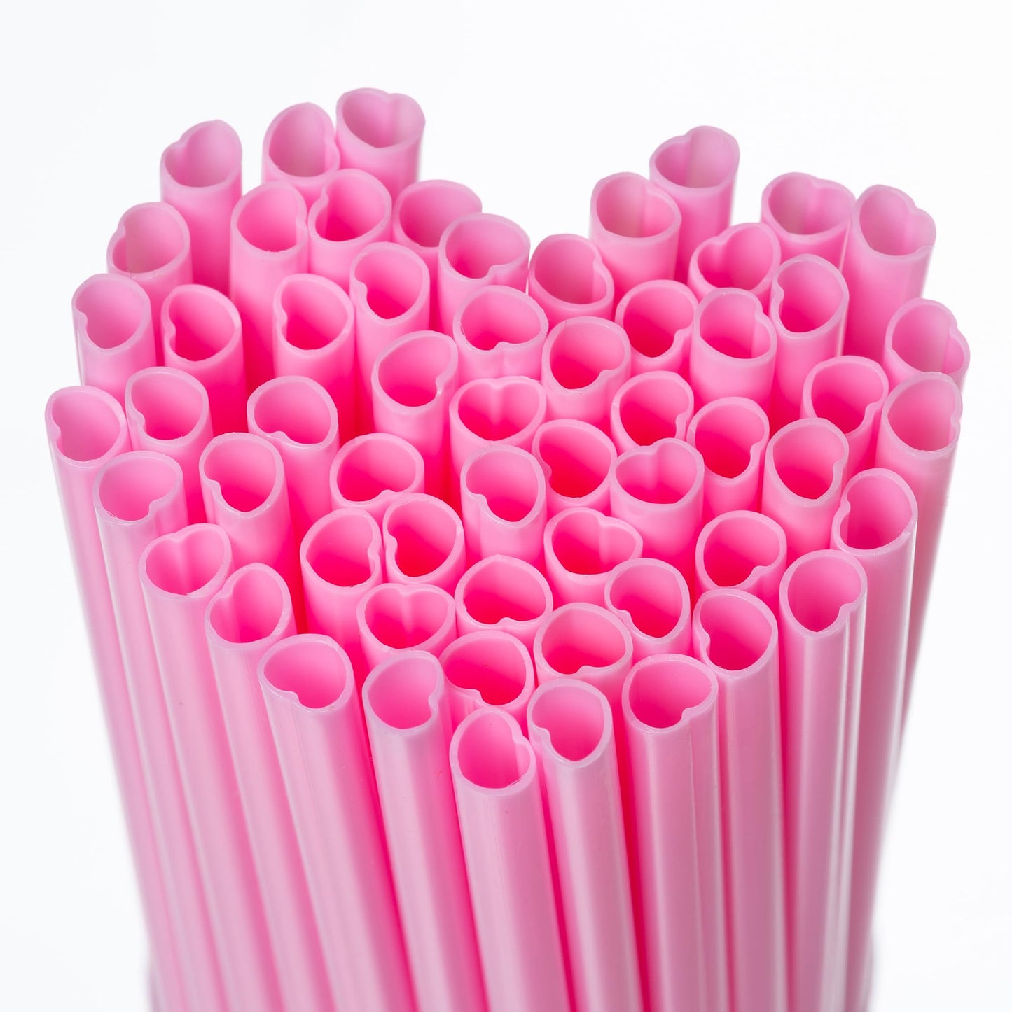 60 Pcs Heart Shaped Pink Straws Disposable Plastic Cute Straw Individually Wrapped Valentines Day Cocktail Birthday Party Bridal Shower Wedding Supplies hello kitty party decorations