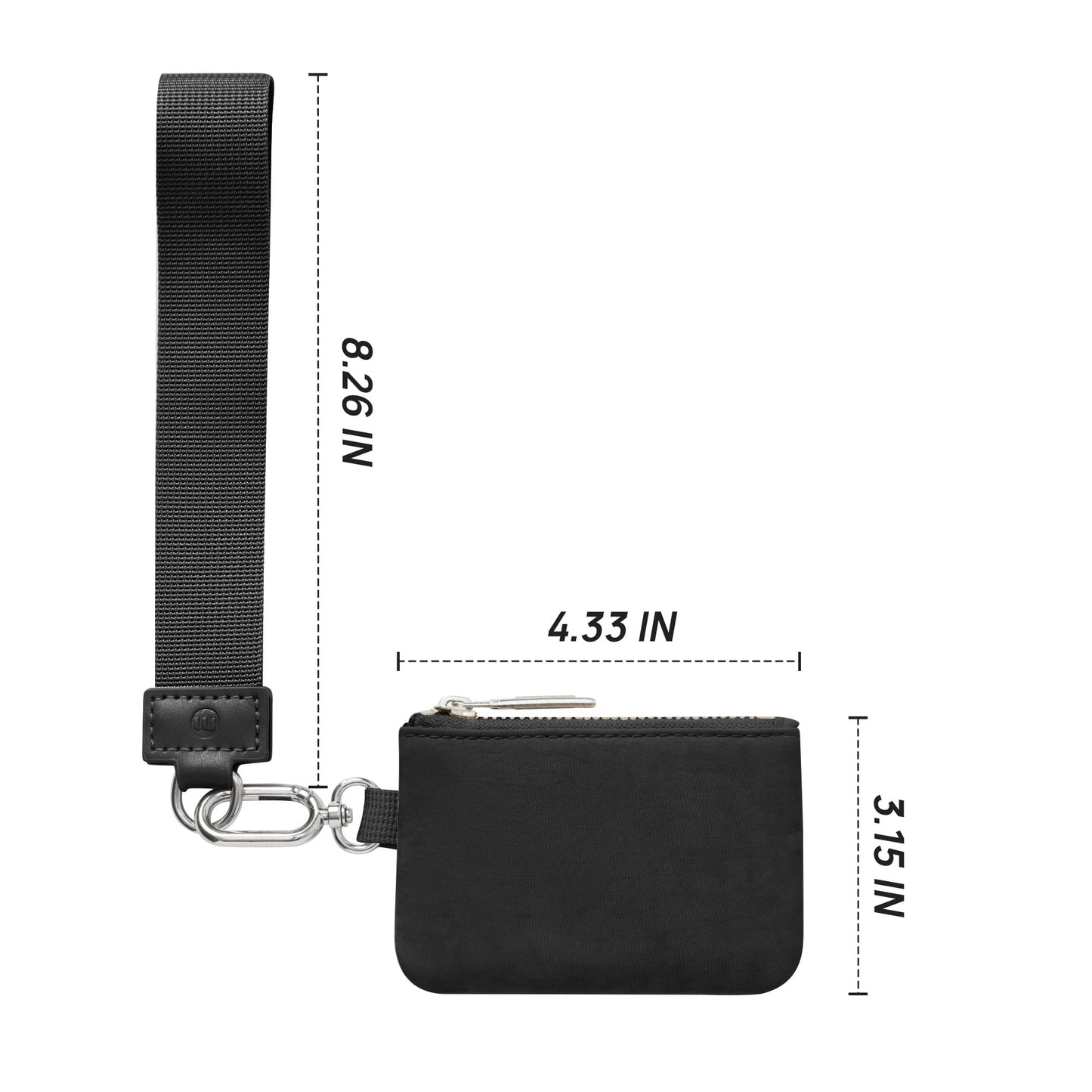 Mum's Memory Mini Zip Around Wristlet Wallet for Women Dual Pouch Wristlet Portable wallet Mini Women Coin Pocket (Black)