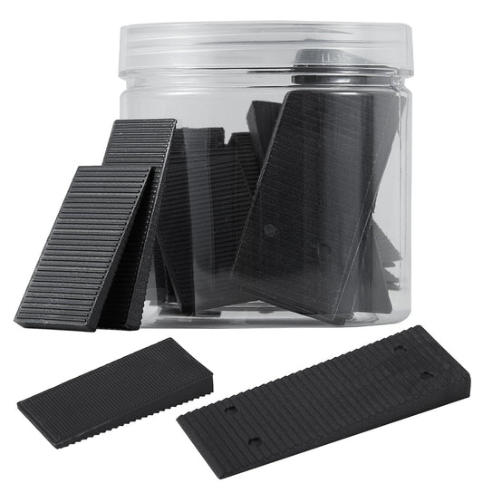 ZZJMCH 24 Pack Black Multi Purpose Furniture Plastic Shims for Leveling Extreme Weight Capacity Wedges Easy to Snap Cut-to-fit Size Leveler for Toilet Shims, Doors, Windows, Sheds, Table