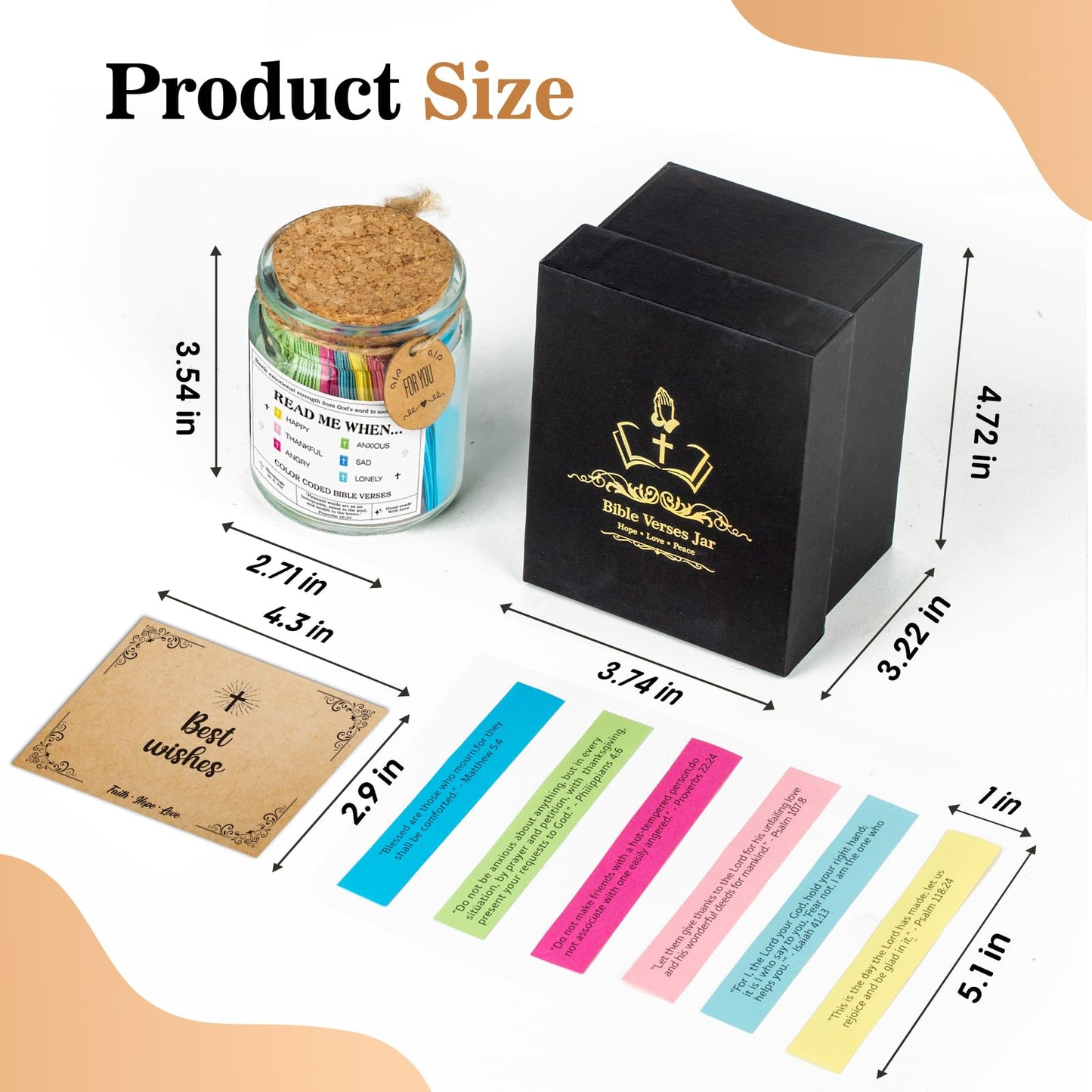 Bible Verse Jar(KJV) - Christian Gifts For Women, Men, Mom, Dad, Friend, Birthday Gifts For Women, Christmas & Mother's Day Gift - Prayer & Hope Jar