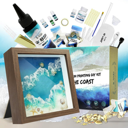iland Crafts for Adults of Resin Art Kit as DIY Crafting Beach Ocean Themed Gifts Adult Girls Night Crafts Making or Date Night Painting Kit for Couples Also Mothers Day Gifts for Mom & Crafty Women
