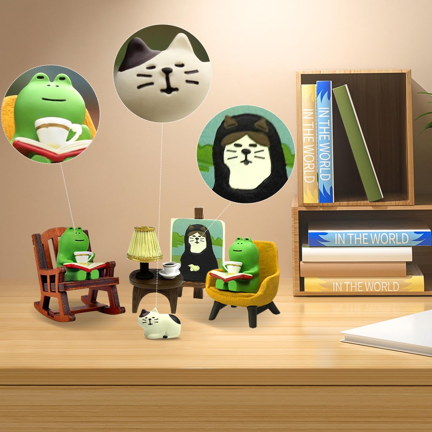 heqxwl Miniature Frog Figurines Statue,Cute Frog Figure Collectibles Lovers Home Decorations,Cute Frog Collectibles Suitable for Desk and Bedroom Decoration, Perfect Indoor Home Decor and Gifts