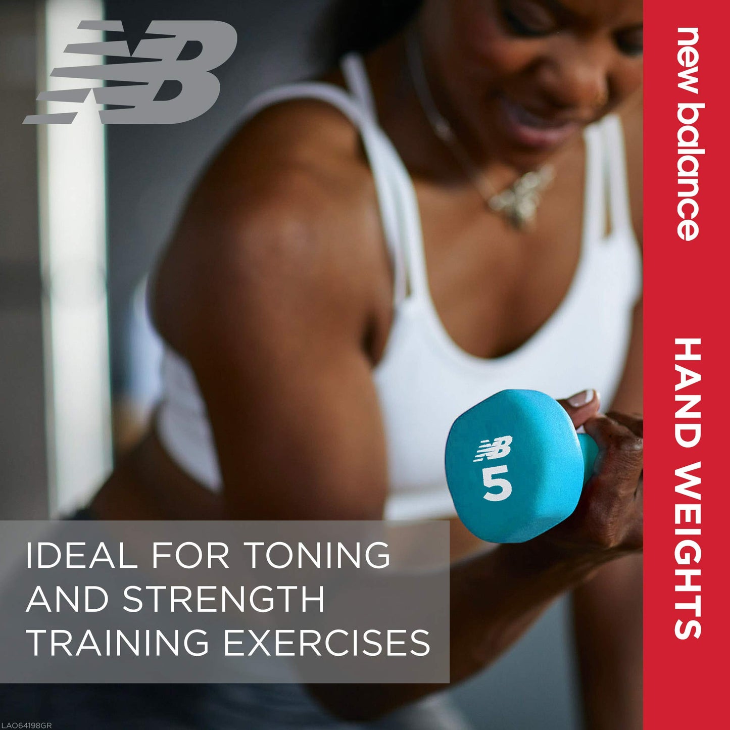 New Balance Dumbbells Hand Weights (Single) - Neoprene Exercise & Fitness Dumbbell for Home Gym Equipment Workouts Strength Training Free Weights for Women, Men (12 Pound), 12lb