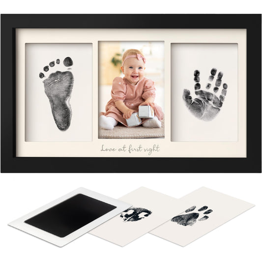 Inkless Baby Hand and Footprint Kit Boy, Girl - No Mess Ink Pad for Handprint, Clean Touch Dog Paw Print Kit, Personalized Baby Shower Gifts, Nursery Newborn Keepsake Frame (Alpine White)