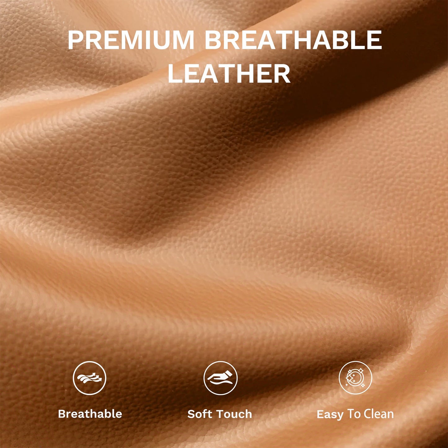 COLAMY Push Back Recliner Chair, Upholstered Leather Recliner with Footrest 118-150 Degree Adjustable, Comfy Modern Wingback Recliner for Living Room, Bedroom,Small Spaces,Camel