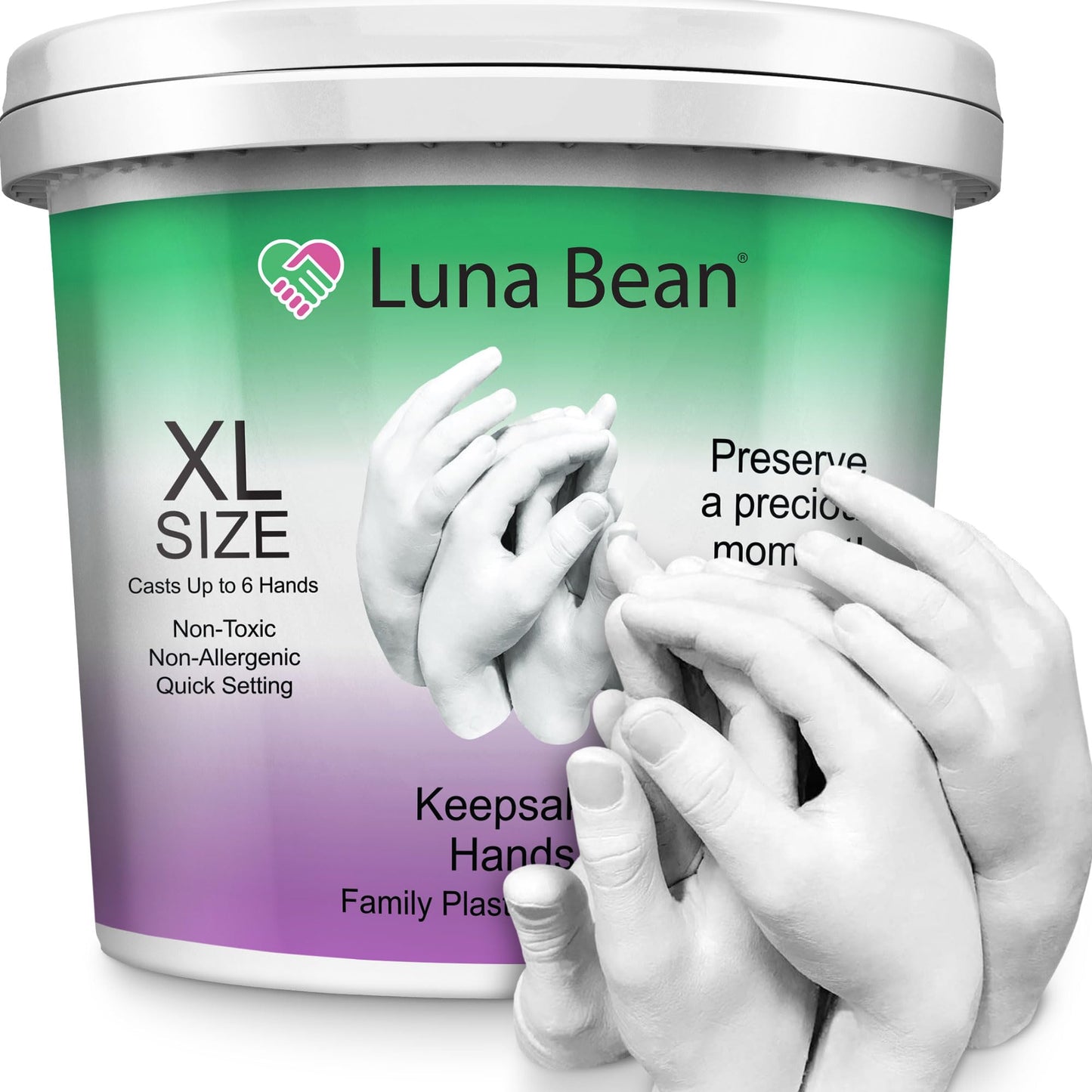 Luna Bean Hand Casting Kit – The Original Hand Mold Kit for Couples – Birthday Gifts, Bridal Shower, Wedding, Engagement Gifts for Her Him Anniversary for Men Women Wife Husband Boyfriend Girlfriend