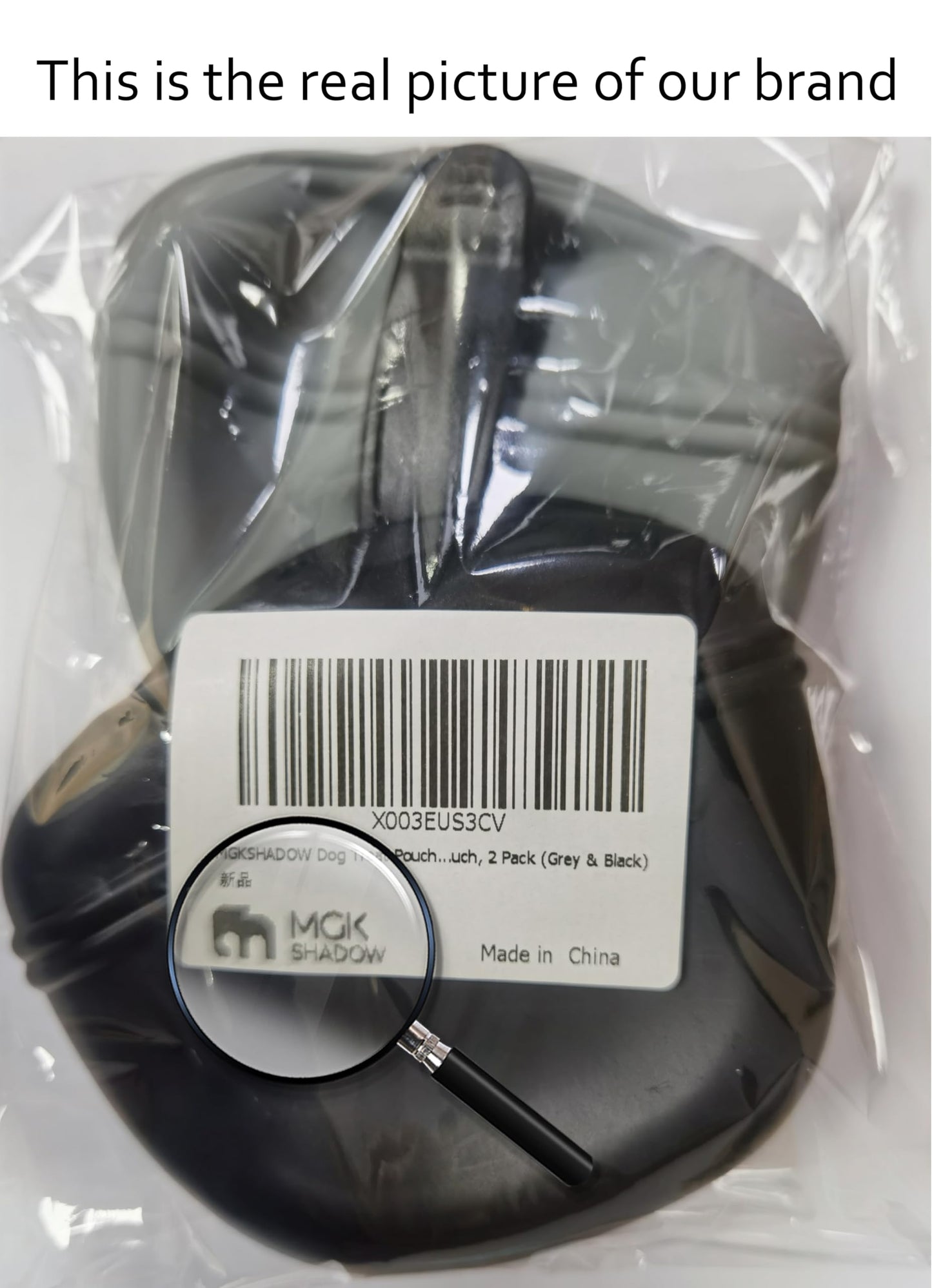 MGKSHADOW Dog Treat Pouch 2 Pack, Dog Treat Training Pouch, Silicone Pet Treat Bag BPA Free/Clip/Magnetic Dog Walk (Grey & Black)