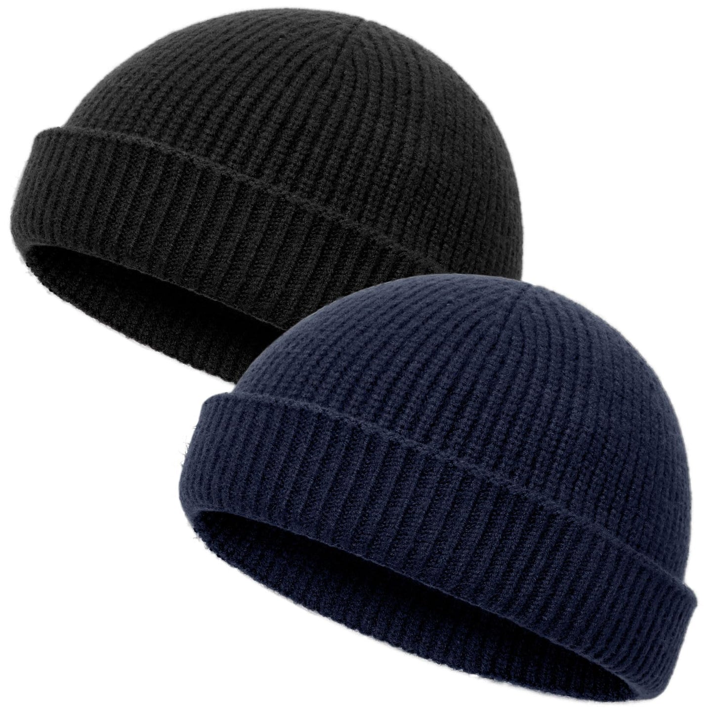 vidsel Thin Wool Fisherman Beanie Hat for Men Women Fall Winter,Short Knit Cuffed Fashion Trawler Skull Cap,Watch Cap