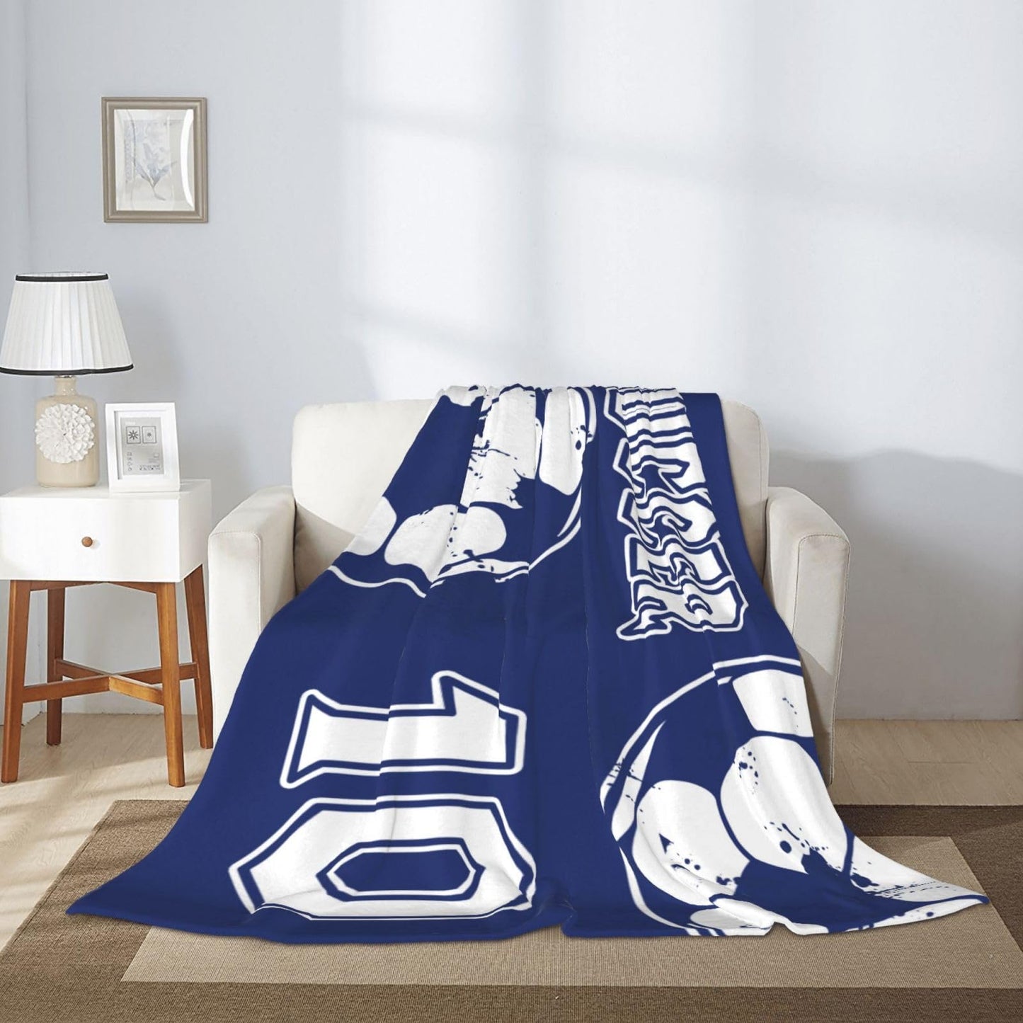 City Keen Soccer Blanket - Soft and Comfy Flannel Bedding for Boys, Girls and Soccer Lovers - 40"X50"