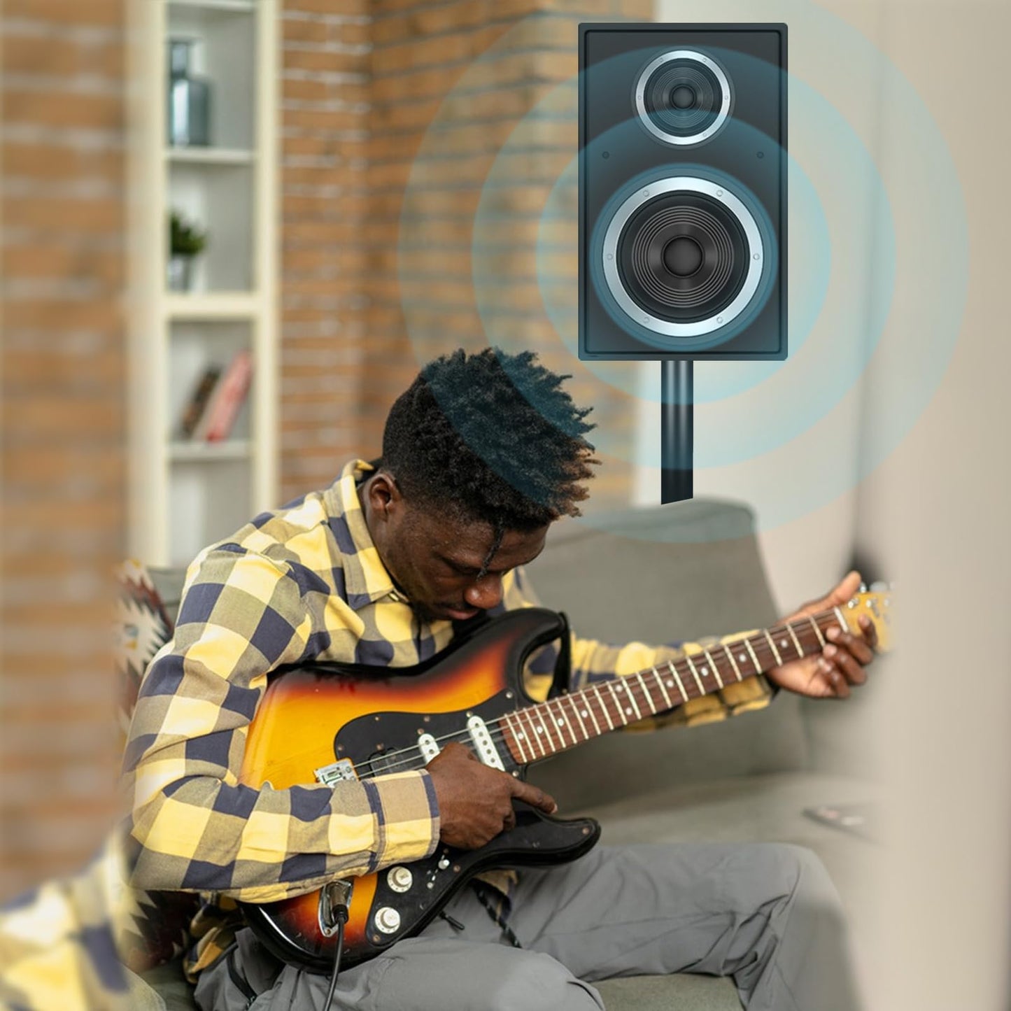 GZGDLJQ Speaker Stands Pair, Universal Speaker Tripod Stand Adjustable Height from 35 to 60 Inch Heavy Duty with 35 MM Compatible Insert for Stage