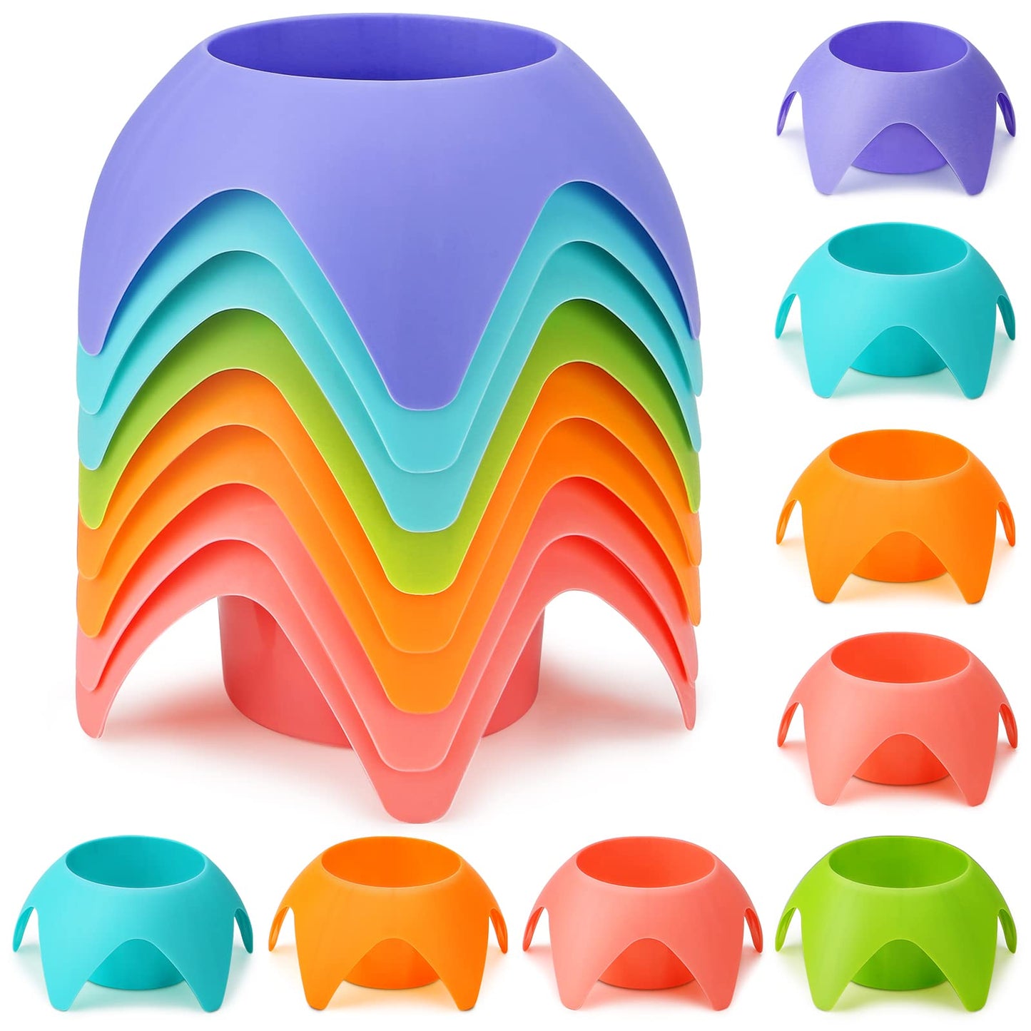 8-Pack Beach Sand Coasters Drink Cup Holders - Must-Have Accessories for Women, Adults, and Families on Beach Vacation - Multicolor