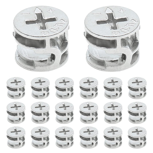Litoexpe 20 Pcs Furniture Connecter Cam Lock Fittings 15x12mm Furniture Connecting Fastener Lock Nut for Cabinet Drawer Wardrobe Dresser
