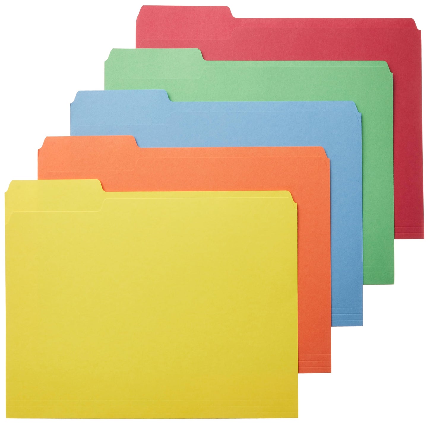Amazon Basics File Folders with Tabs for Filing, 1/3-Cut Tab, Assorted Positions, Letter Size, Manila, Pack of 100