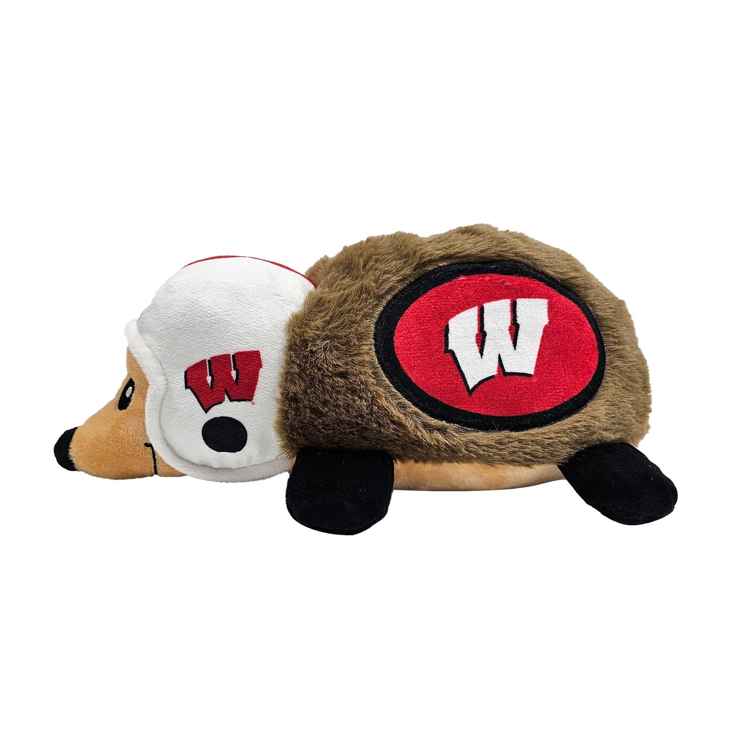 NCAA Wisconsin Badgers Plush Hedgehog Toy for Dogs & Cats, Cool Soft Pet Toy for Fun and Interactive Play, Dog Chew Toy with Squeaker, Licensed Hot Pet Toy