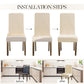 MOSAYT 100% Waterproof Dining Room Chair Covers Set of 4, Super Fit Stretch Jacquard Parson Chairs Slipcovers Removable Washable Chair Seat Protectors for Home, Kitchen, Banquet (Beige)