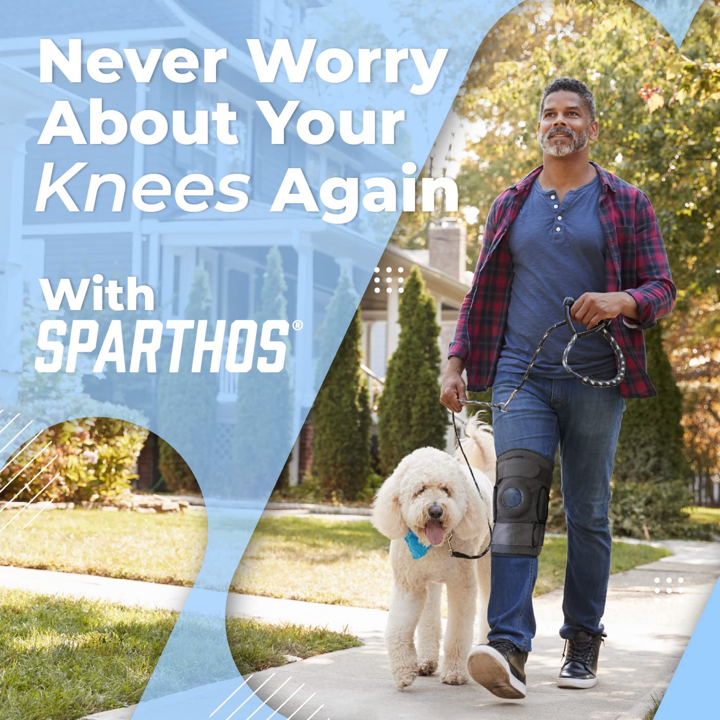 Sparthos Knee Brace - Relieves ACL, MCL, Meniscus Tear, Arthritis, Tendons Pain - Open Patella Design with Dual Hinges - Patellar Compression Support, Plus Size Fit - For Men and Women - XXX-Large