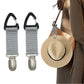 2 Pack Elastic Hat Clip for Travel,Hat Holder,Hands Free Bag Accessory for Women,Outdoor Travel Accessory,Travel Hat Clip for Sunhat,Luggage,Bag,Backpack,Purse (Khaki)