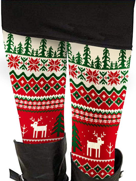 Sipaya Christmas Costumes for Women 2023 Gifts Reindeer Christmas Tree Christmas Party Leggings Stretchy Tights L