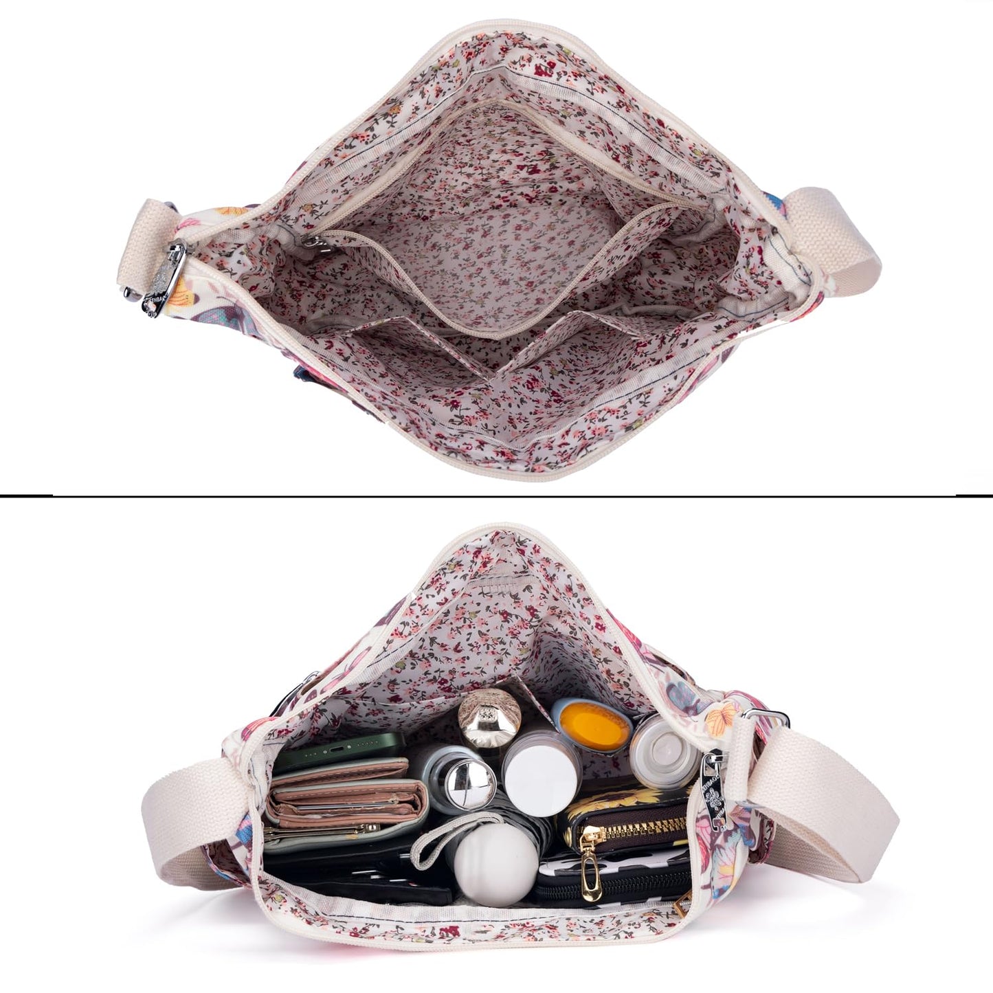 Nawoshow Women Shoulder Handbag Multiple Pockets Bag Ladies Tote Top Handle Satchel Crossbody Purse (G01-Butterfly)