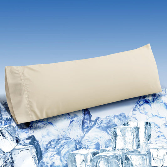 LOVSTOY Cooling Pillow Cases Body Size, Breathable Cool Pillowcases for Hair Skin and Hot Sleepers, Soft Silky Summer Pillow Cover with Envelope Closure, Desert Yellow, 20"x54"