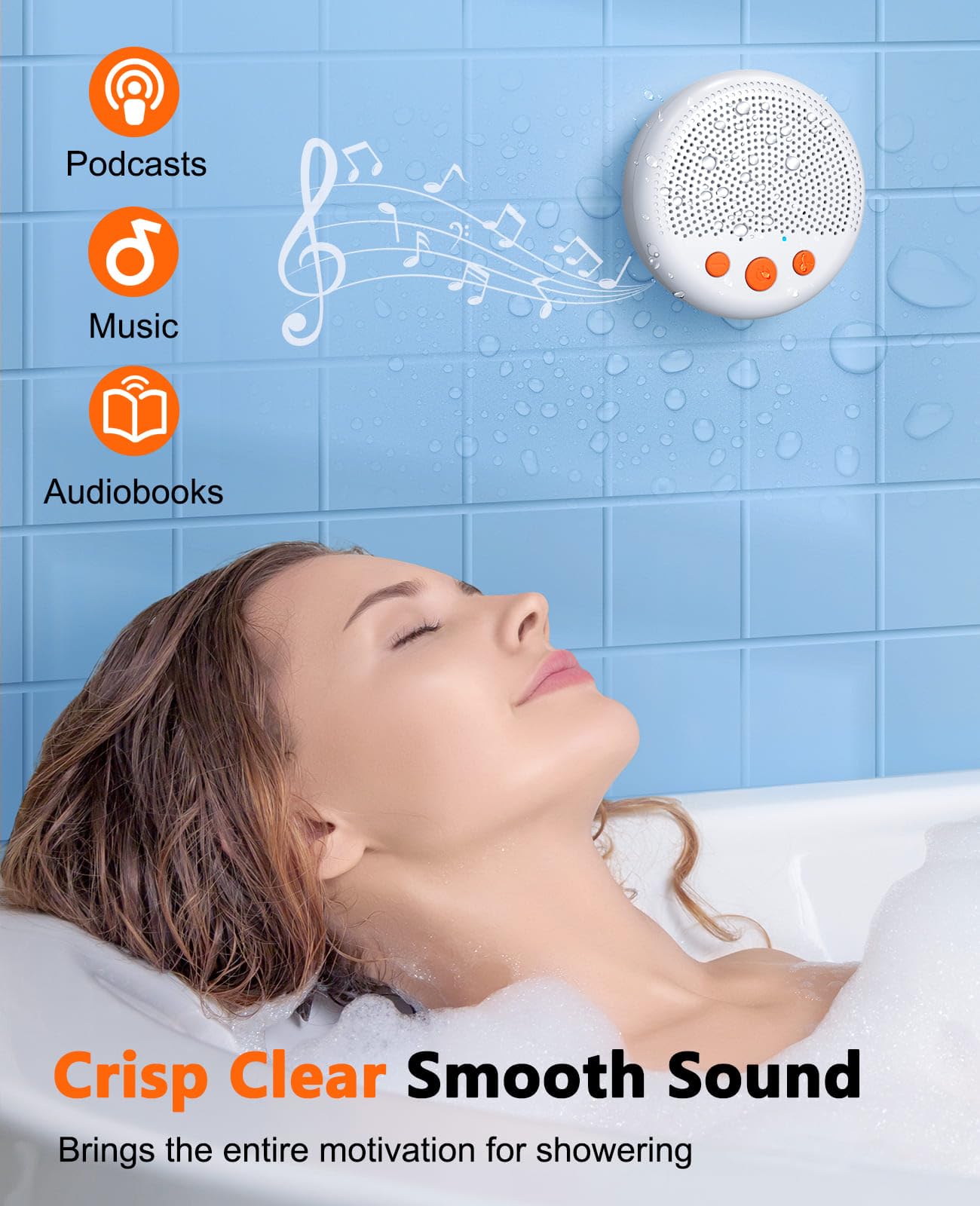 LENRUE Shower Speaker, Bluetooth Waterproof Speaker Wireless, Portable Speakers with Clear Loud Sound, Suction Cup, Lanyard, Ideas Gifts