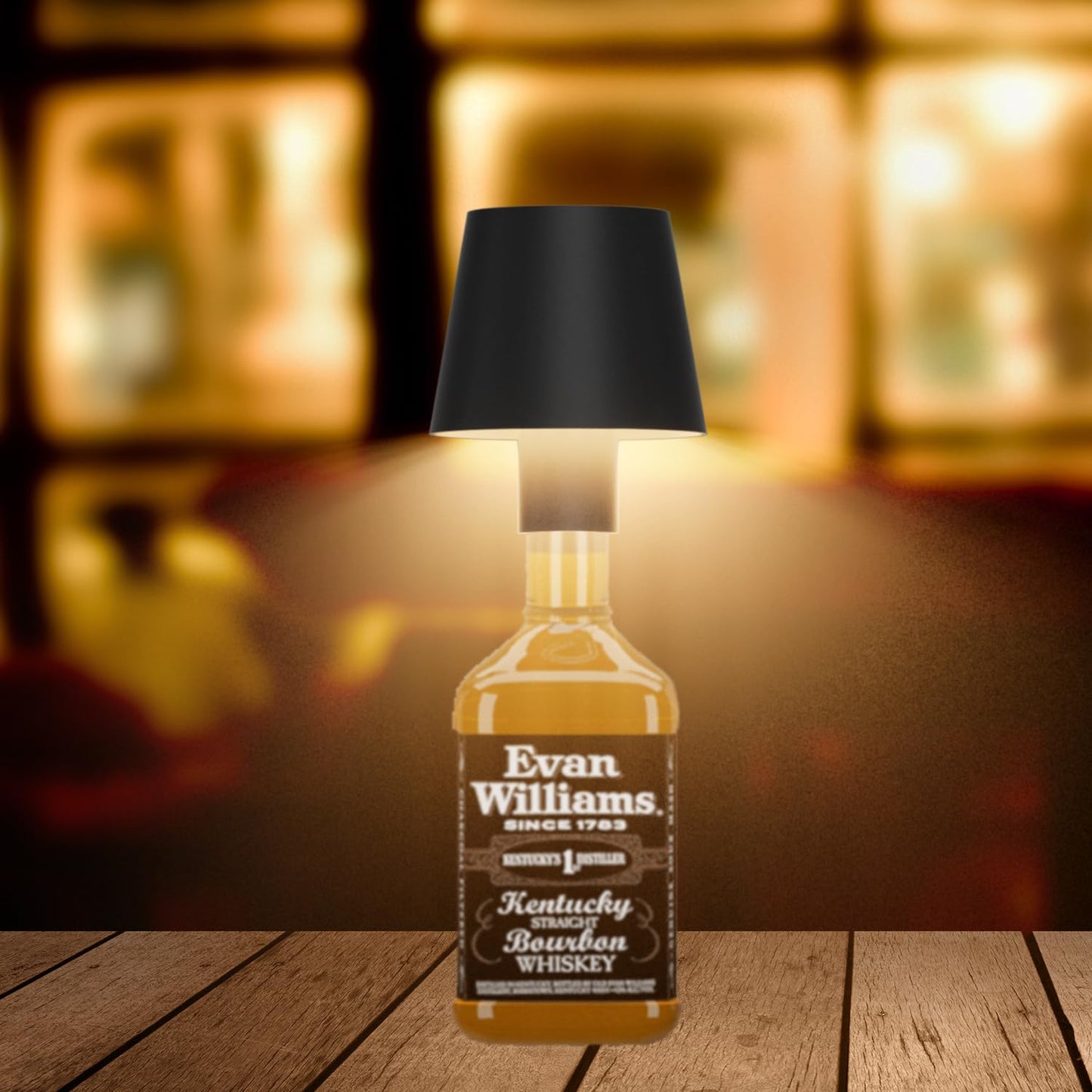 Coinmit LED Bottle Lamp 5500 mAh Battery Portable Table Lamp Waterproof Cordless Night Light for Outdoor Restaurant Bedroom Black