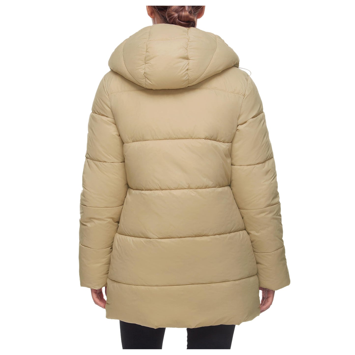 Rokka&Rolla Women's Lightweight Water-Resistant Puffer Jacket Hooded Winter Long Coat