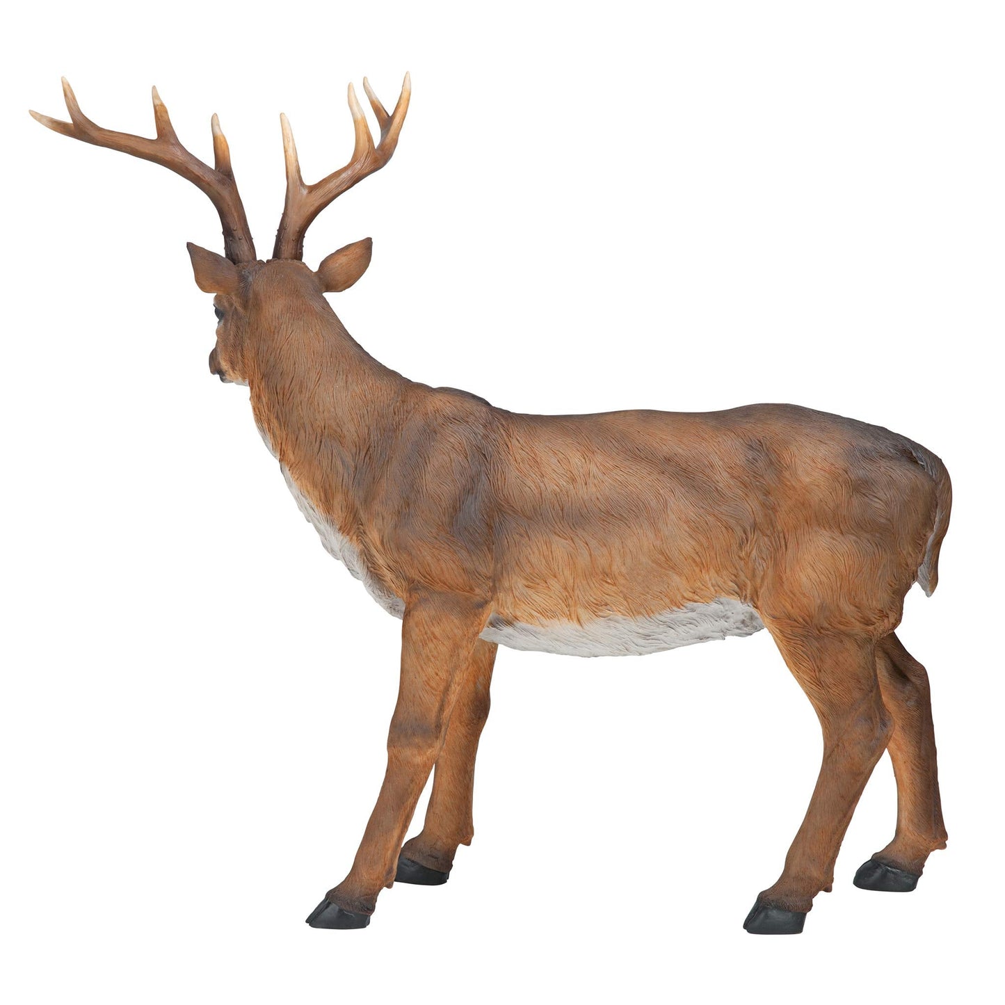 Design Toscano Big Rack Deer Buck Indoor/Outdoor Garden Decoy Animal Statue, 28 Inch Long, 24 Inch Tall, Cast Stone Resin, Brown Finish